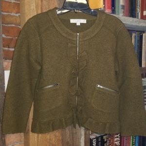 Ann Taylor Loft Merino Wool Zip up Top